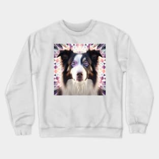 Fractal Design of A Border Collie Crewneck Sweatshirt